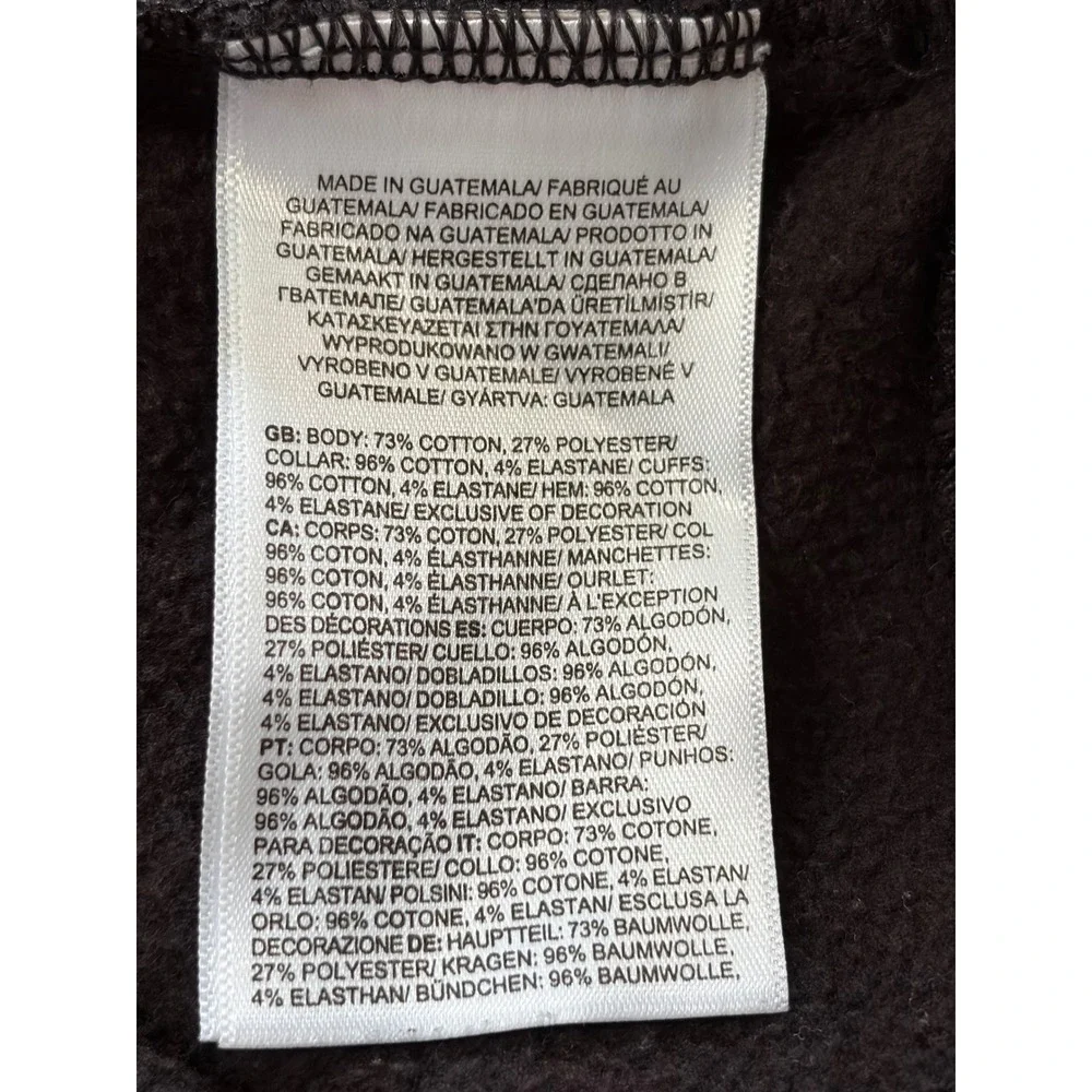 The North Face Mens Black Multi Logo Graphic Print Fleece Sweatshirt Large L